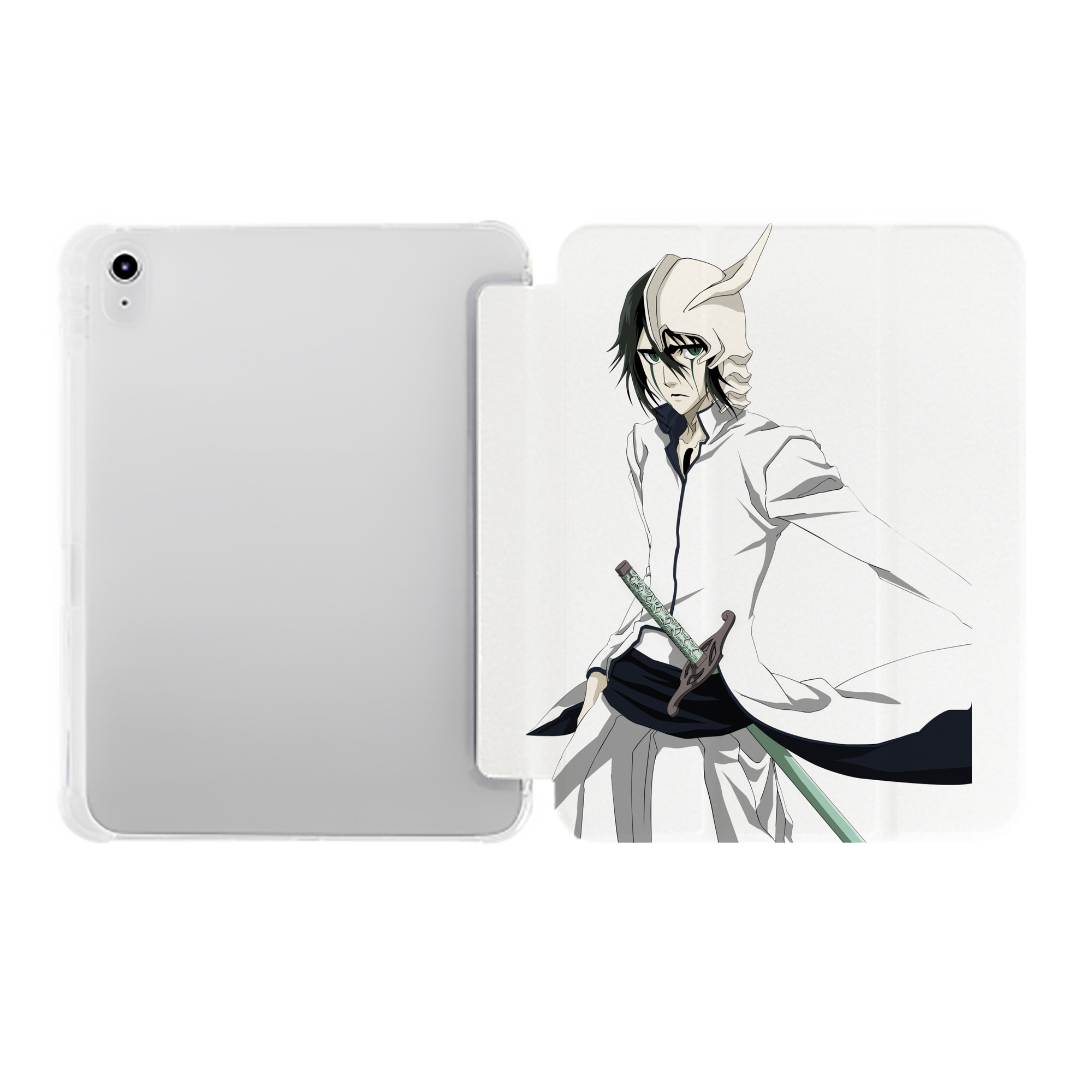 （画像用） ブリーチ ウルキオラ·シファー BLEACH Ulquiorra cifer IPad ケース ペン収納付き 三つ折りスタンド PUレザー×シリコン 対応機種9.5/10.5/10.9インチ